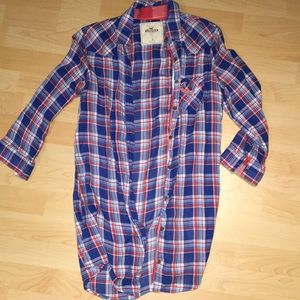 Red white & blue plaid shirt
